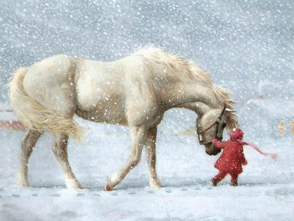 cheval avec un enfant centerblog old christmas cards for sale